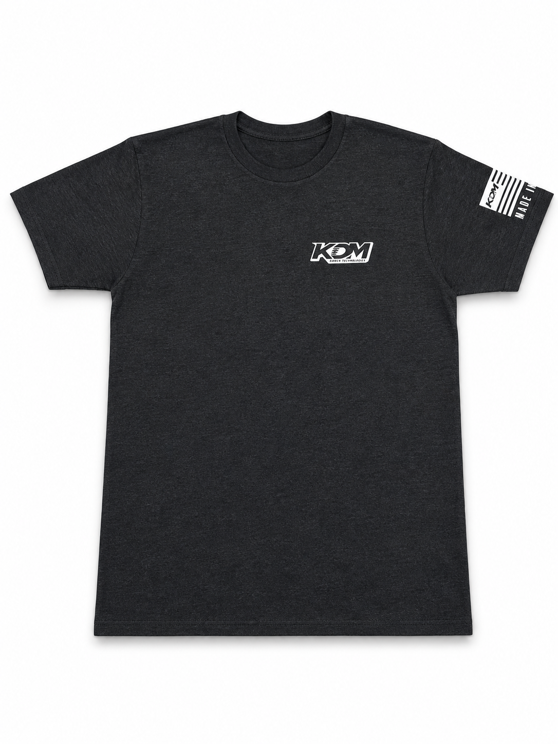 KDM White Logo T-Shirt, Dark Heather Gray